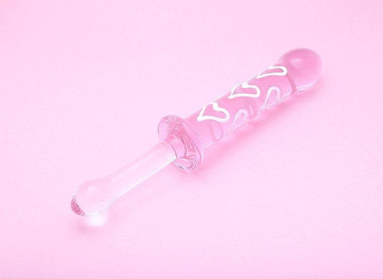 Crystal Glass Heart Double Ended Wand / Dildo Crystal Glass Heart Double Ended Wand / Dildo