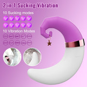 Crescent Dual Clitoral Sucker & Vibrator DDLG World