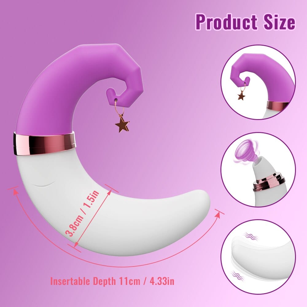 Crescent Dual Clitoral Sucker & Vibrator DDLG World