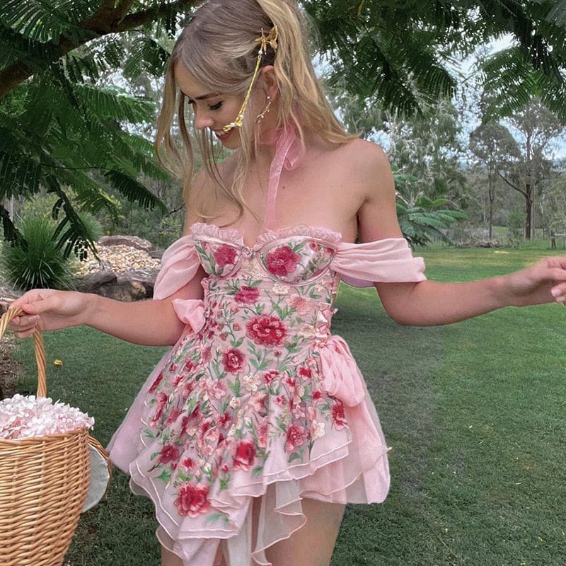 Floral Rays Chiffon Dress Floral Rays Chiffon Dress