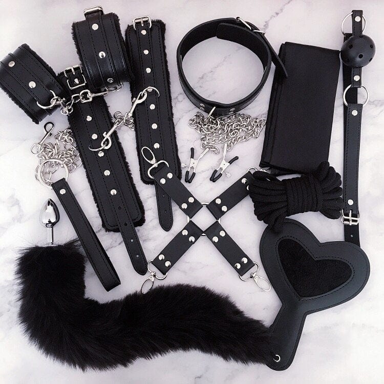 Luxury Black BDSM Bondage Set DDLG World luxury-black-bdsm-bondage-set-ddlg-world