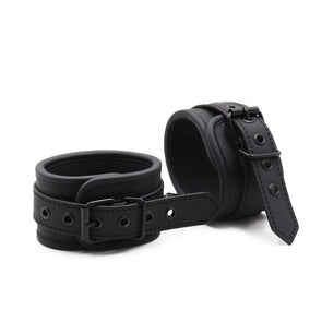 Luxury PU Leather Black Handcuffs DDLG World
