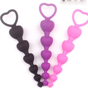 Silicone Heart Anal Beads DDLG World 0