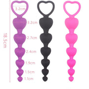 Silicone Heart Anal Beads DDLG World 0