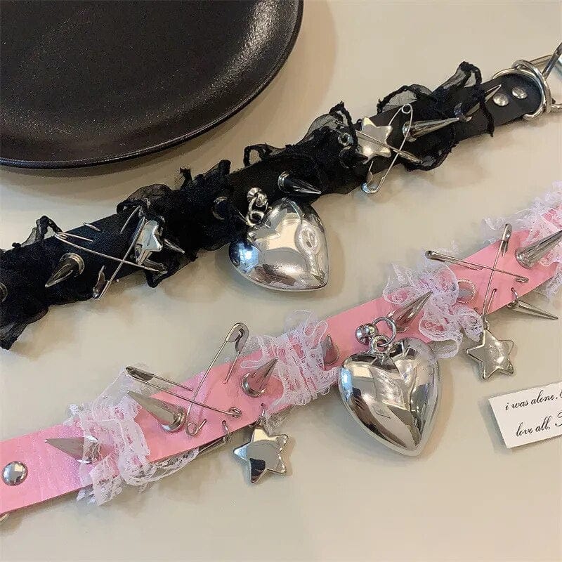 Sweet Heart Spiked Choker DDLG World