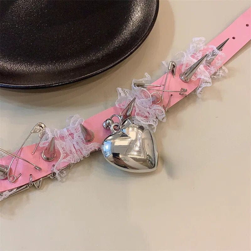 Sweet Heart Spiked Choker DDLG World