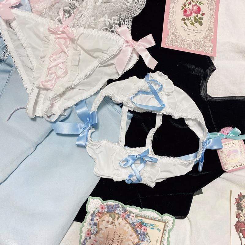 Angel Bow Crotchless Panties DDLGWorld
