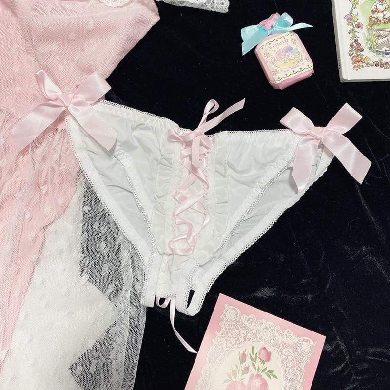 Angel Bow Crotchless Panties DDLGWorld