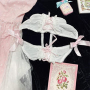 Angel Bow Crotchless Panties DDLGWorld