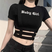 Baby Girl Suspender Harness Crop Top DDLGWorld Crop Top