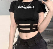 Baby Girl Suspender Harness Crop Top DDLGWorld Crop Top