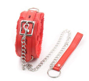 BDSM Collar w/Leash - Pink/Black/Red DDLGWorld bondage collar