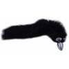 Black Faux Fur Stainless Steel Plug Tail - 3 Sizes DDLGWorld buttplug tails