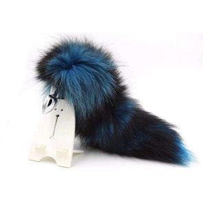 Blue Tinted Fox Tail Buttplug - 3 Sizes DDLGWorld tail plug