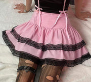 Candy Pink Layered Skirt DDLGWorld skirt