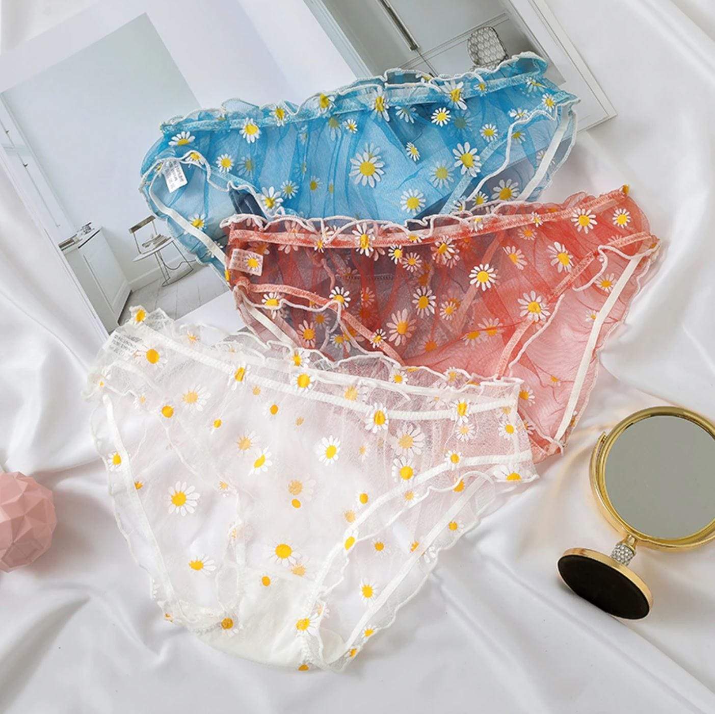 Daisy Mesh Panties (8 Colors) DDLGWorld lingerie