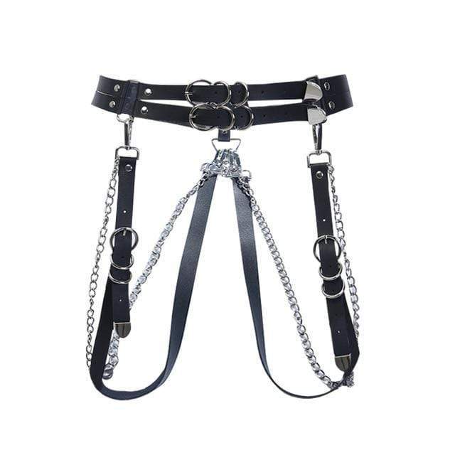 Double Strap Chain Suspender Belt DDLGWorld