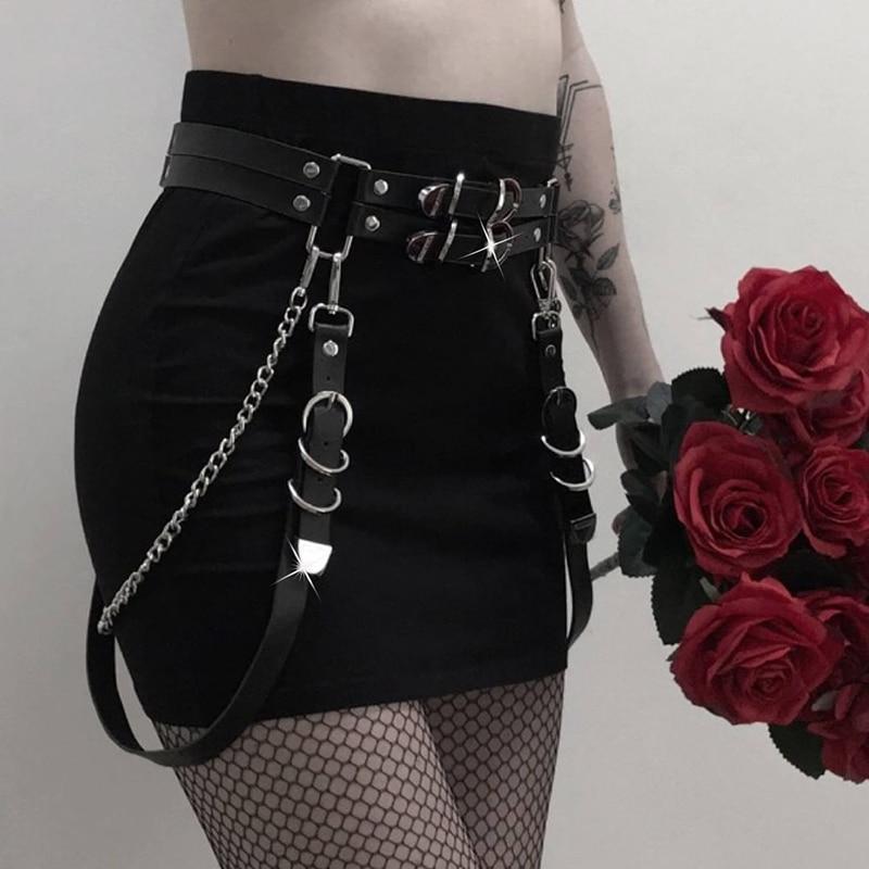 Double Strap Chain Suspender Belt DDLGWorld