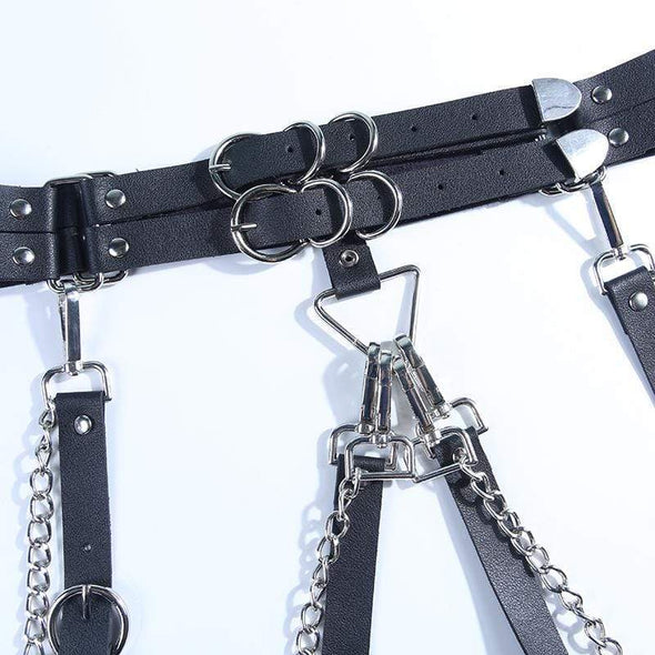 Double Strap Chain Suspender Belt DDLGWorld