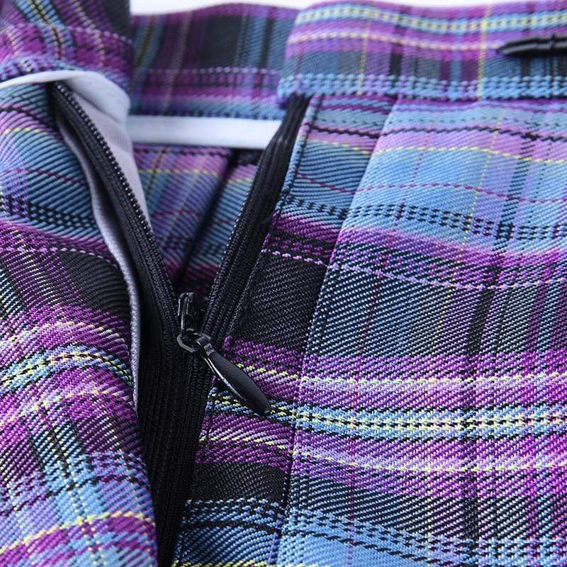 Electric Aura Plaid Skirt DDLGWorld