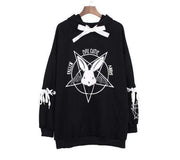 EVIL CUTIE Hooded Sweatshirt (Black/White) DDLGWorld