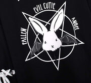 EVIL CUTIE Hooded Sweatshirt (Black/White) DDLGWorld