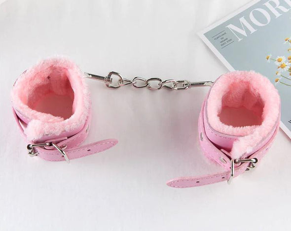 Furry Plush Handcuffs - Pink DDLGWorld handcuffs