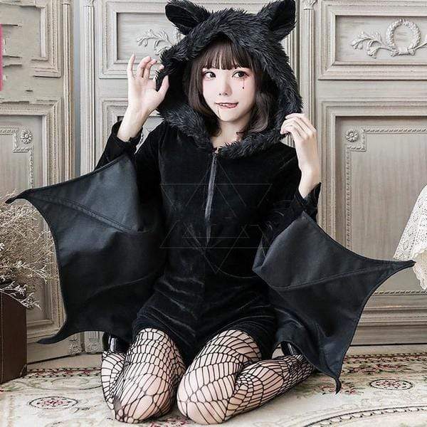 Fuzzy Fur Bat Costume Set DDLGWorld costume