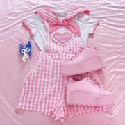 Gingham Baby Patch Overalls DDLGWorld Overall