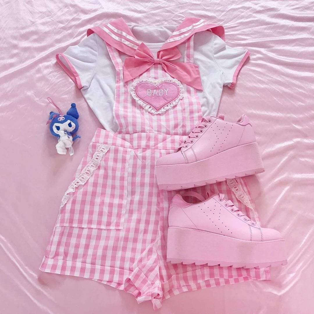 Gingham Baby Patch Overalls DDLGWorld Overall