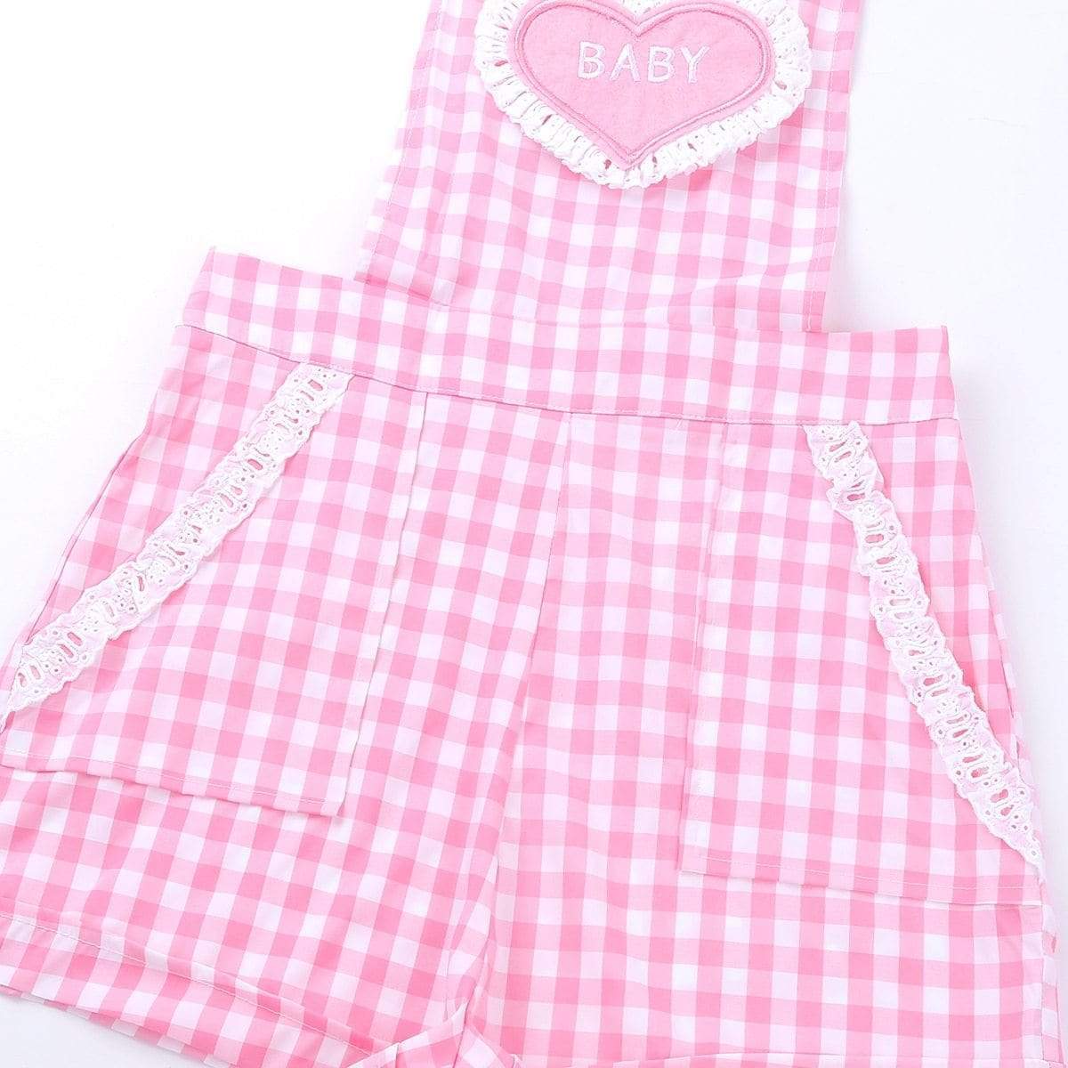 Gingham Baby Patch Overalls DDLGWorld Overall