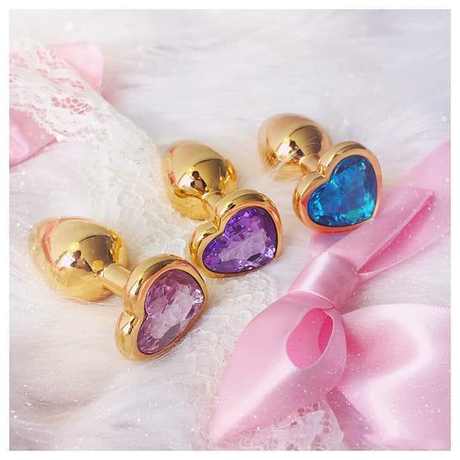 Golden Pastel Heart Princess Buttplug (5 Colors) Golden Pastel Heart Princess Buttplug (5 Colors)
