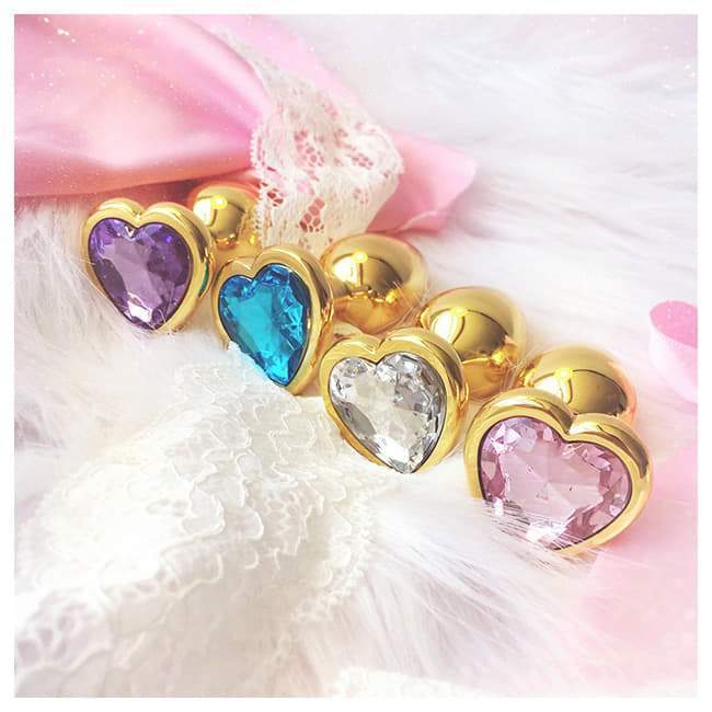 Golden Pastel Heart Princess Buttplug (5 Colors) Golden Pastel Heart Princess Buttplug (5 Colors)