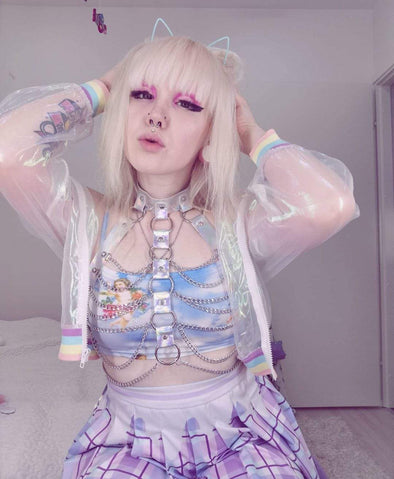 Holographic Chain Body Cage Harness (4 Colors)