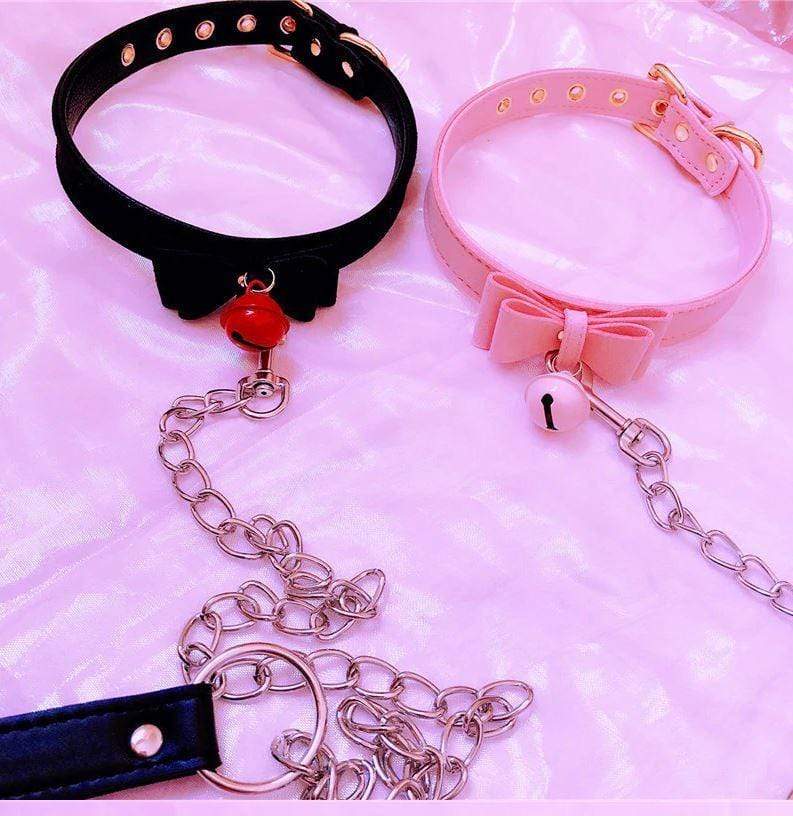 Kawaii Bow Collar w/Bell & Leash DDLGWorld collar
