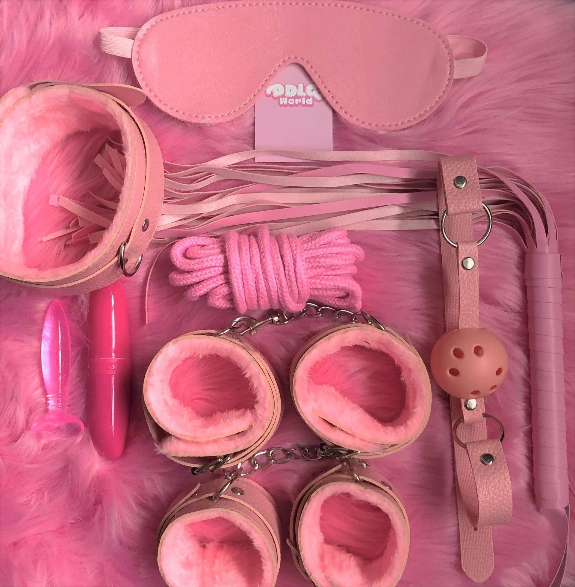 Kawaii Pink 11 Piece BDSM Bondage Kit DDLGWorld Bondage Set