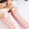 Kitty Pink/White Striped Kawaii Thigh High Socks DDLGWorld socks