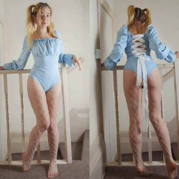 Lace Up Bodysuit Romper (3 Colors) DDLGWorld onesie
