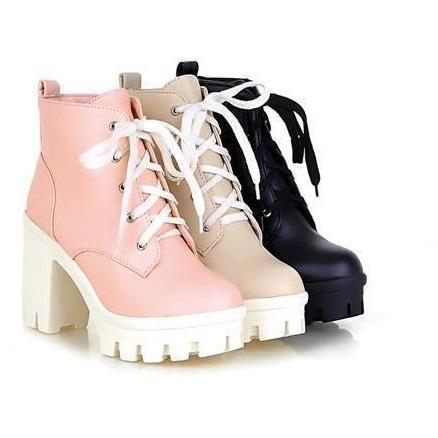 Lace Up High Heel Kawaii Boots DDLGWorld shoes