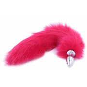 Pink Faux Fur Stainless Steel Plug Tail DDLGWorld buttplug tails