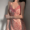 Pink Leopard Print Night Dress DDLGWorld Dress