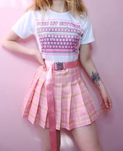 PINK PRINCESS Plaid High Waisted Skirt DDLGWorld skirt