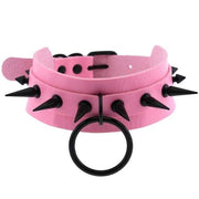 Pretty Badass Pink Spiked Choker DDLGWorld choker