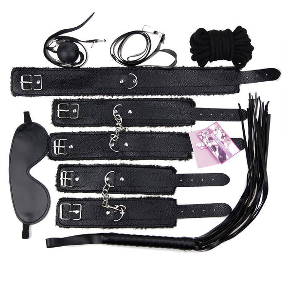 Princess 11 Piece BDSM Kit - Black DDLGWorld Bondage Set