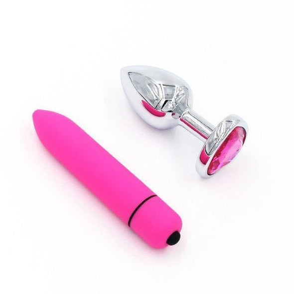 Princess Heart Plug + Matching Vibrator (Pink/Purple) DDLGWorld buttplug