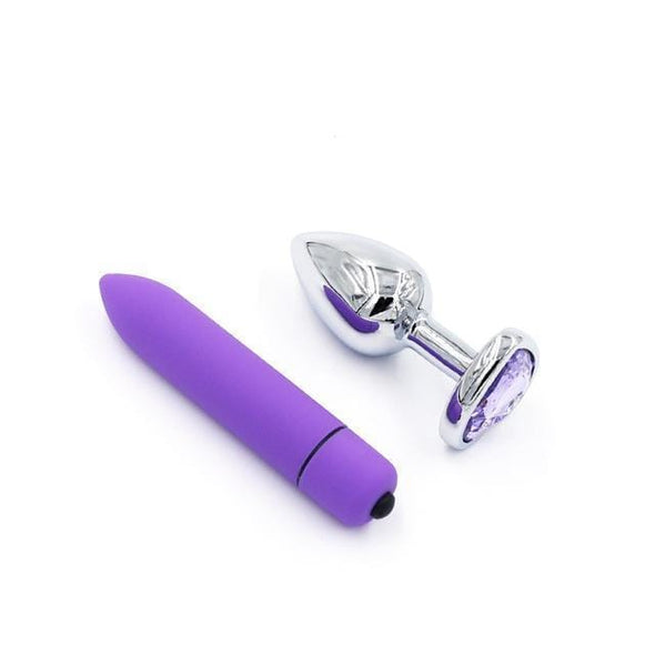 Princess Heart Plug + Matching Vibrator (Pink/Purple) DDLGWorld buttplug