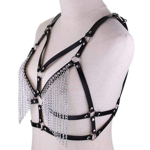 PU Leather Chain Caged Harness (16 Colors) DDLGWorld harness