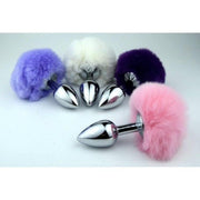 Rabbit Tail Stainless Steel Buttplug DDLGWorld rabbit tail