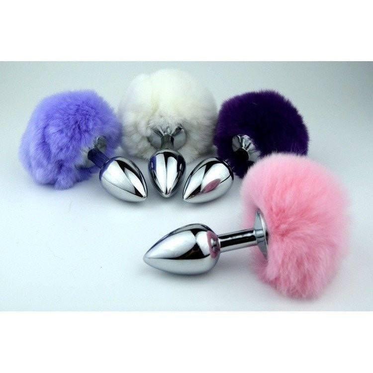 Rabbit Tail Stainless Steel Buttplug DDLGWorld rabbit tail