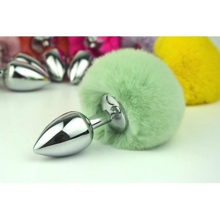 Rabbit Tail Stainless Steel Buttplug DDLGWorld rabbit tail